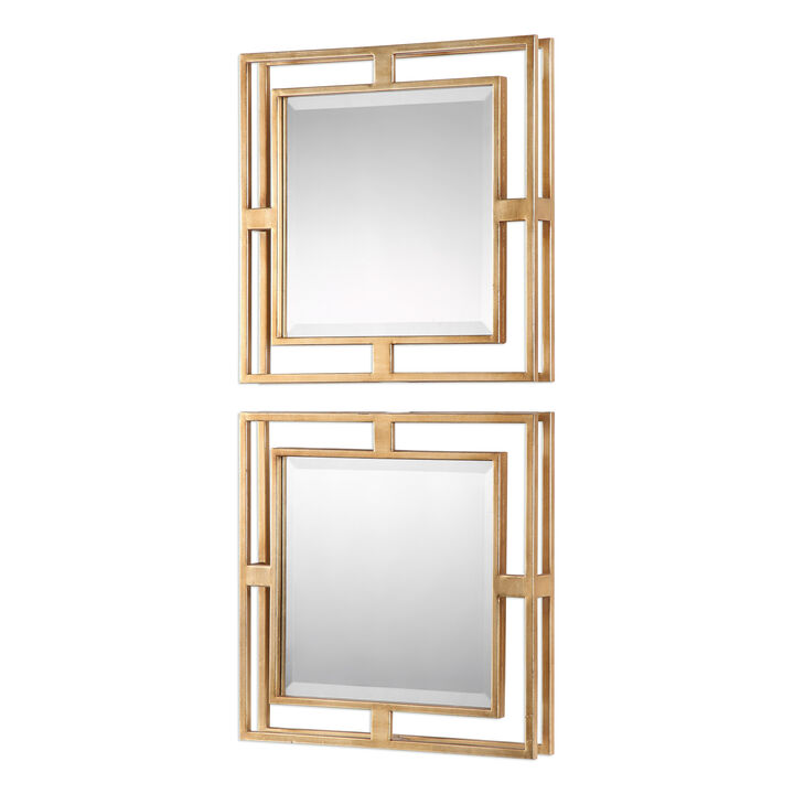 Uttermost Allick Gold Square Mirrors S/2